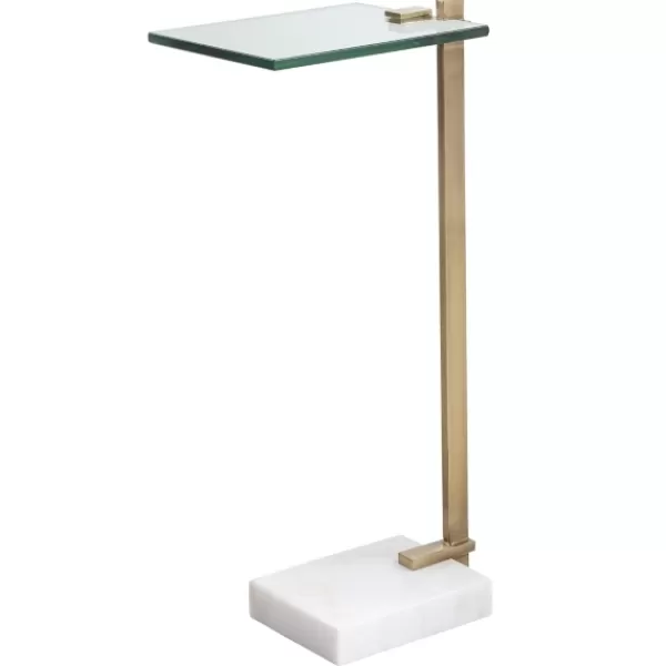 Accent & End Tables-Kirkland's Home Metal And Glass Top Accent Table Gold