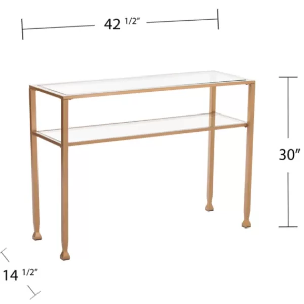 Console Tables-Kirkland's Home Metal And Tempered Glass Console Table Gold