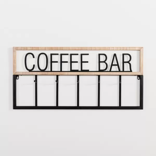 Hooks-Kirkland's Home Metal And Wood Coffee Bar Wall Hooks