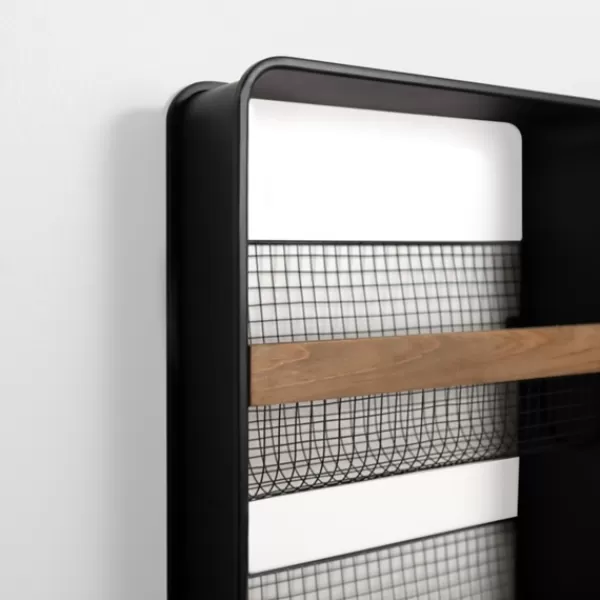 Wall Storage-Kirkland's Home Metal And Wood Wall Magazine Rack