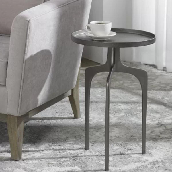 Accent & End Tables-Kirkland's Home Metal Arched Legs Side Table Silver