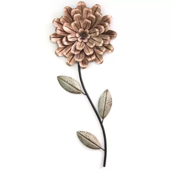 Wall Plaques-Kirkland's Home Metal Blush Romantic Flower Stem Wall Sculpture Pink/Green