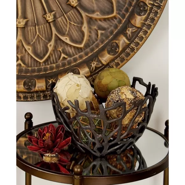 Decorative Bowls & Jars-Kirkland's Home Metal Coral Frame Bowls, Set Of 2 Black