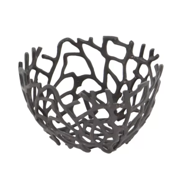 Decorative Bowls & Jars-Kirkland's Home Metal Coral Frame Bowls, Set Of 2 Black