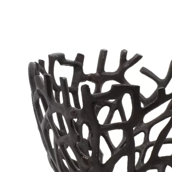Decorative Bowls & Jars-Kirkland's Home Metal Coral Frame Bowls, Set Of 2 Black