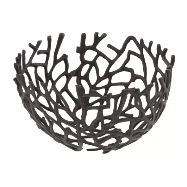 Decorative Bowls & Jars-Kirkland's Home Metal Coral Frame Bowls, Set Of 2 Black