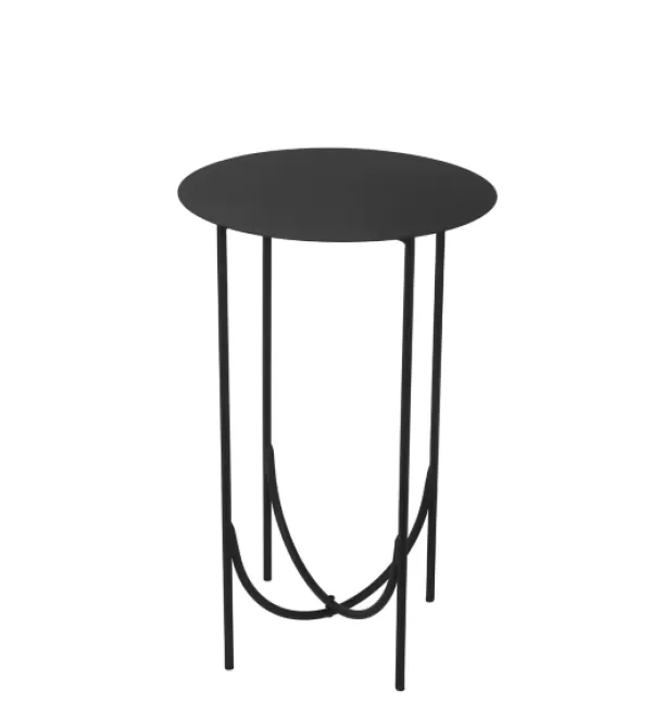 Accent & End Tables-Kirkland's Home Metal Curved Base Side Table Black