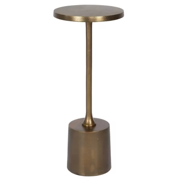 Accent & End Tables-Kirkland's Home Metal Cylinder Base Cocktail Table Gold