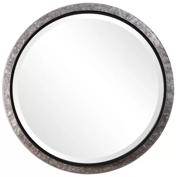 Decorative Mirrors-Kirkland's Home Metal Exposed Nail Head Round Framed Mirror