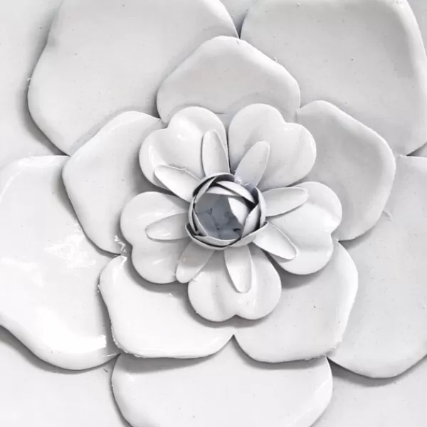 Wall Plaques-Kirkland's Home Metal Flower Wall Plaques, Set Of 3 White