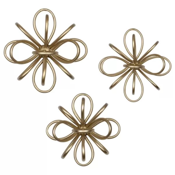 Wall Plaques-Kirkland's Home Metal Geometric Burst 3-Pc. Wall Plaques Set Gold