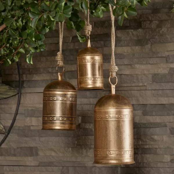 Decorative Accents-Kirkland's Home Metal Hanging Bells, Set Of 3 Gold