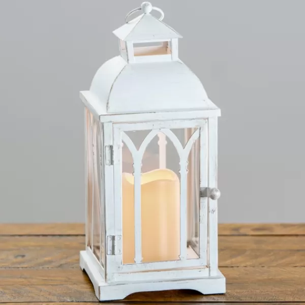 Lanterns-Kirkland's Home Metal Led Antique Lantern White