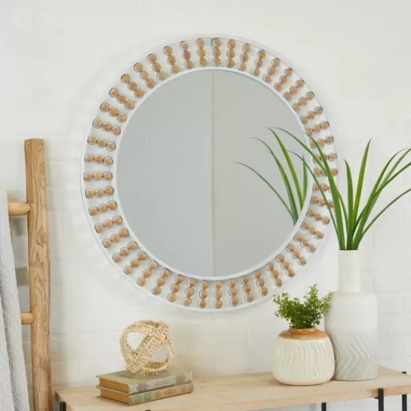 Decorative Mirrors-Kirkland's Home Metal Lyle Bohemian Wall Mirror White