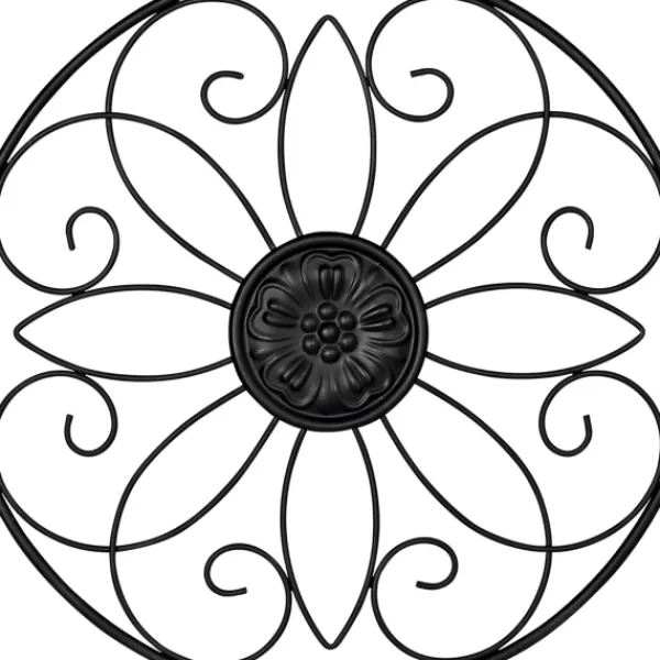 Wall Plaques-Kirkland's Home Metal Medallion Wall Plaques, Set Of 3 Black