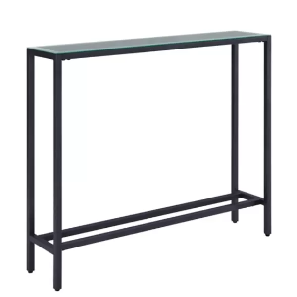 Console Tables-Kirkland's Home Metal Mirrored Top Slim Console Table Gray