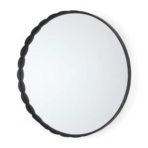 Decorative Mirrors-Kirkland's Home Metal Scallop Edge Adelaide Wall Mirror Black