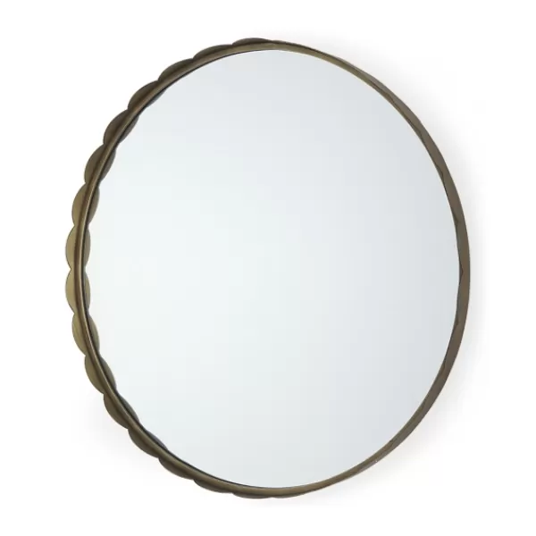 Decorative Mirrors-Kirkland's Home Metal Scallop Edge Adelaide Wall Mirror Gold