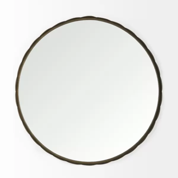 Decorative Mirrors-Kirkland's Home Metal Scallop Edge Adelaide Wall Mirror Gold