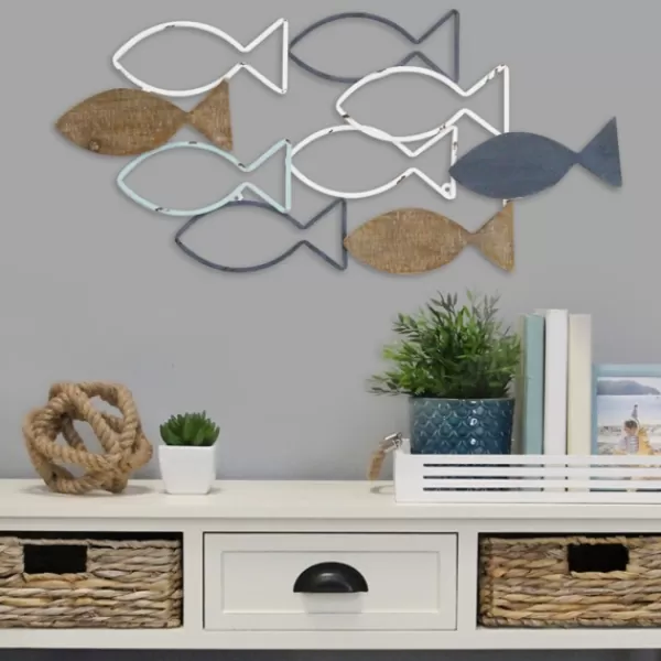 Wall Plaques-Kirkland's Home Metal School Of Fish Wall Plaque Multi