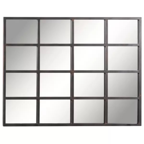 Decorative Mirrors-Kirkland's Home Metal Windowpane Wall Mirror