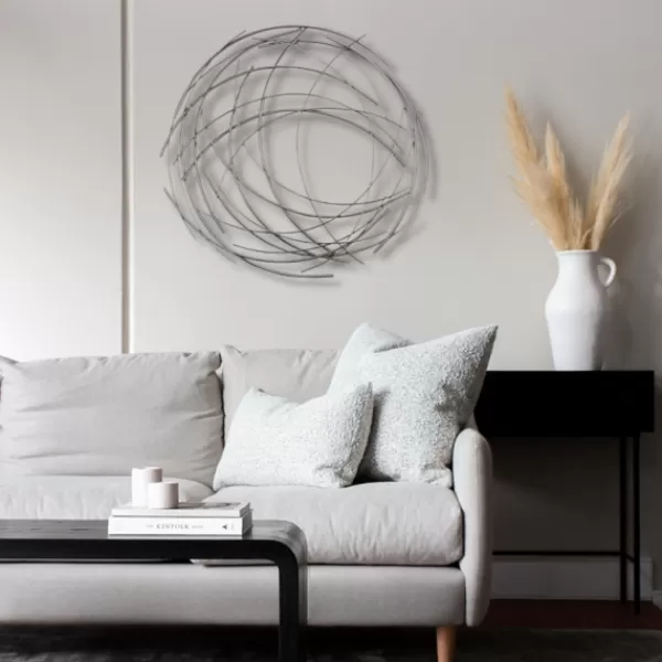 Wall Plaques-Kirkland's Home Metal Wire Abstract Wall Plaque Silver