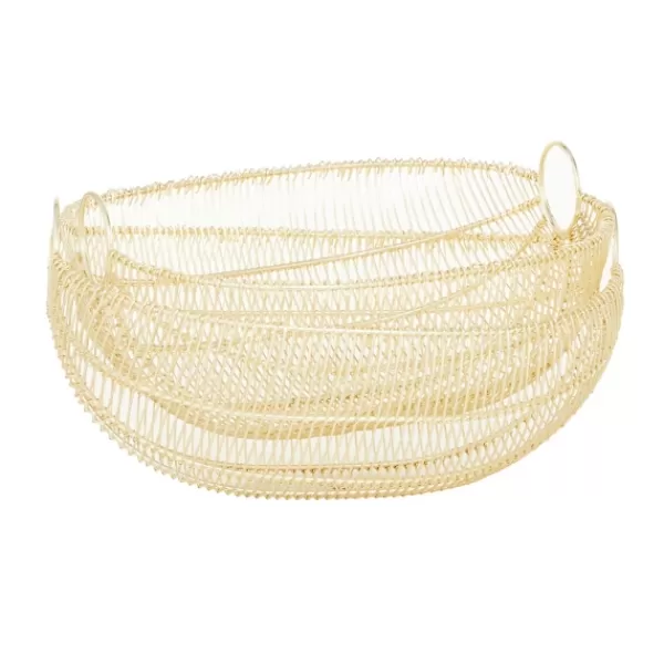 Decorative Bowls & Jars-Kirkland's Home Metal Wire Baskets, Set Of 2 Gold