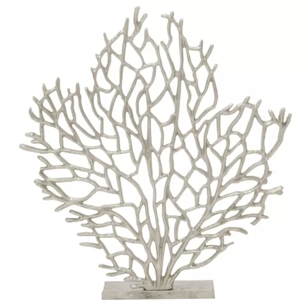 Statues & Figurines-Kirkland's Home Metallic Coastal Branch Statue Silver