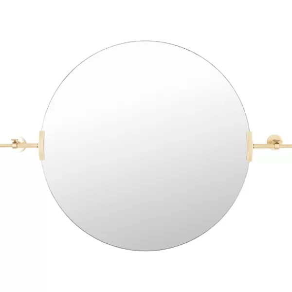 Decorative Mirrors-Kirkland's Home Metallic Gold Round Metal Frame Mirror