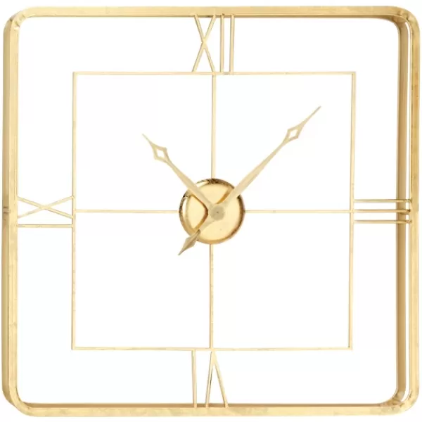 Clocks-Kirkland's Home Metallic Gold Square Open Face Clock