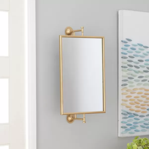 Decorative Mirrors-Kirkland's Home Metallic Metal Frame Wall Mirror Gold