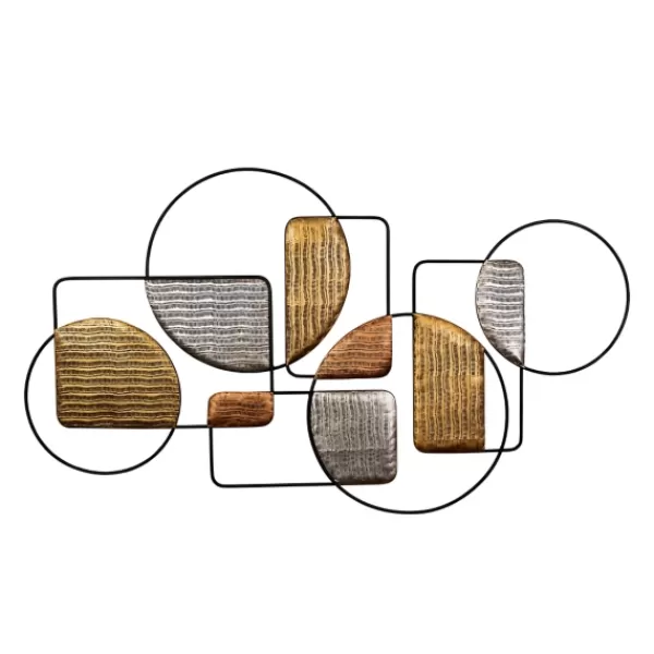 Wall Plaques-Kirkland's Home Metallic Modern Abstract Shapes Wall Plaque Black/Gold/Silver