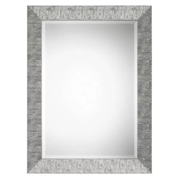 Decorative Mirrors-Kirkland's Home Metallic Silver Textured Frame Wall Mirror