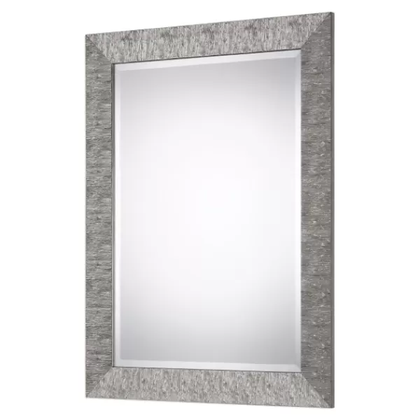 Decorative Mirrors-Kirkland's Home Metallic Silver Textured Frame Wall Mirror