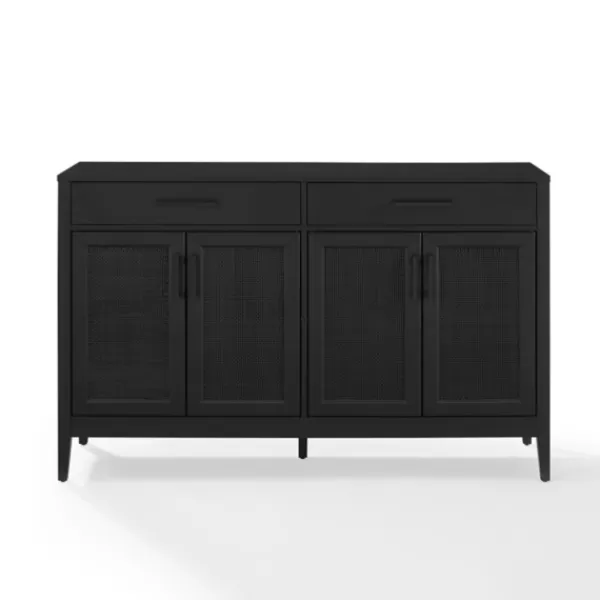 Cabinets & Sideboards-Kirkland's Home Micah Black Rattan Mesh Sideboard Cabinet