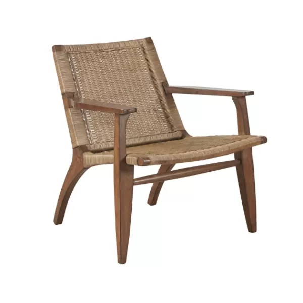 Accent Chairs-Kirkland's Home Mid-Century Modern Rattan Accent Chair Brown