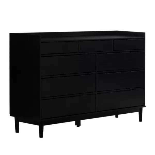 Dressers & Chests-Kirkland's Home Midnight Solid Wood Pull Tab Large Dresser