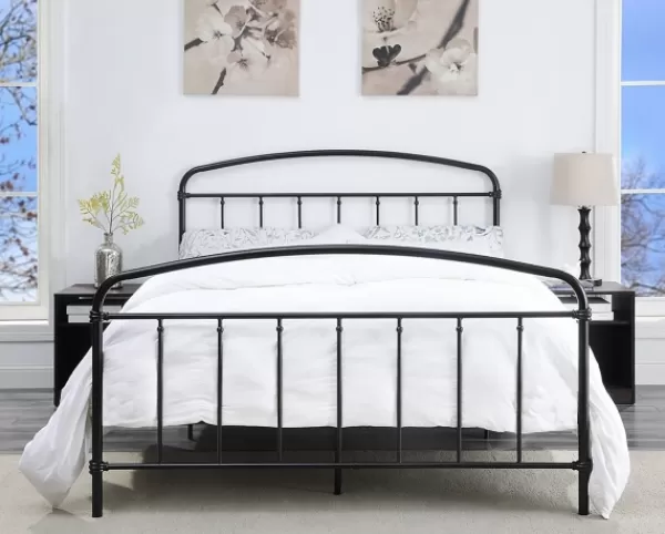 Beds & Headboards-Kirkland's Home Midnight Vintage Arch Queen Bed Frame Black