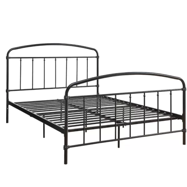 Beds & Headboards-Kirkland's Home Midnight Vintage Arch Queen Bed Frame Black