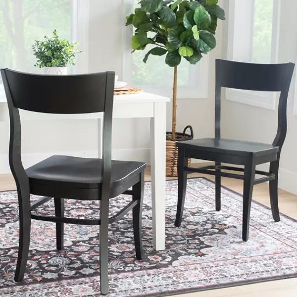 Dining Chairs-Kirkland's Home Midnight Wave Frame Dining Chairs, Set Of 2 Black