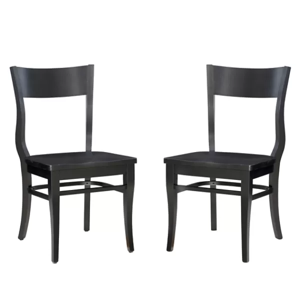 Dining Chairs-Kirkland's Home Midnight Wave Frame Dining Chairs, Set Of 2 Black