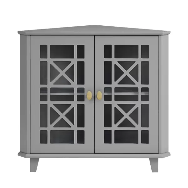 Cabinets & Sideboards-Kirkland's Home Mikie Corner Cabinet Gray