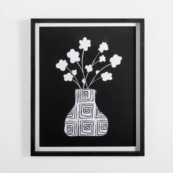 Framed Art-Kirkland's Home Millennial Floral Ii Framed Art Print Black/White