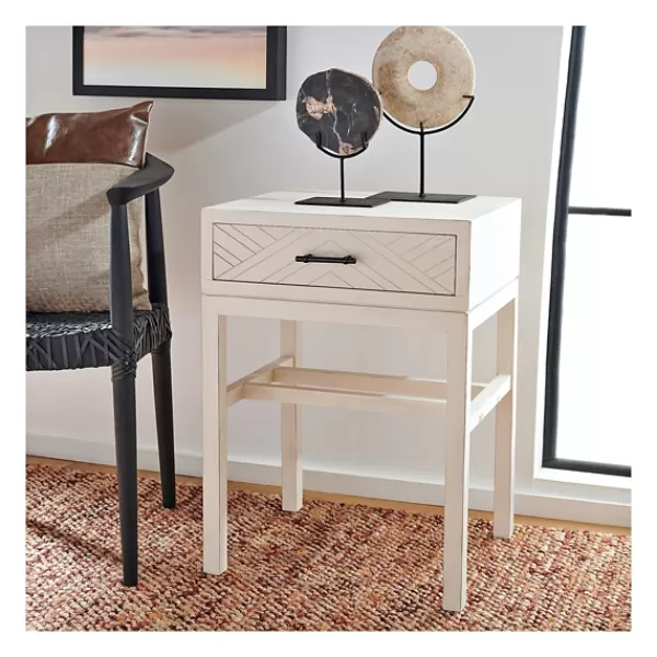 Accent & End Tables-Kirkland's Home Milo Herringbone Accent Table White