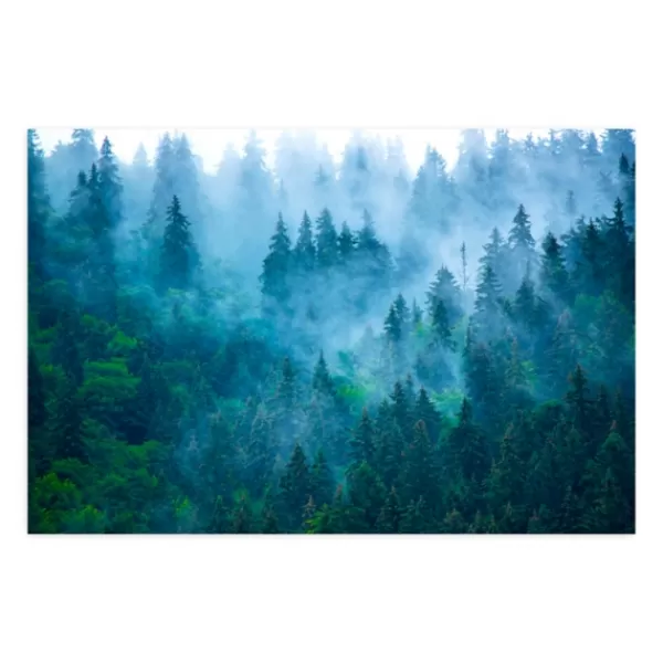 Wall Murals & Wall Decals-Kirkland's Home Misty Forest Peel And Stick Wall Mural Blue/Green