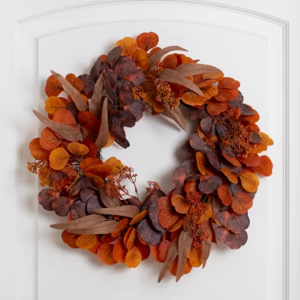 Wreaths-Kirkland's Home Mixed Eucalyptus Wreath Orange