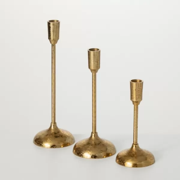 Candle Holders-Kirkland's Home Mod Taper Candle Holders, Set Of 3 Gold