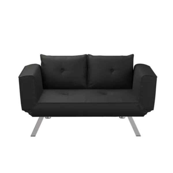 Sofas & Loveseats-Kirkland's Home Mod Wing Arm Convertible Sofa Black