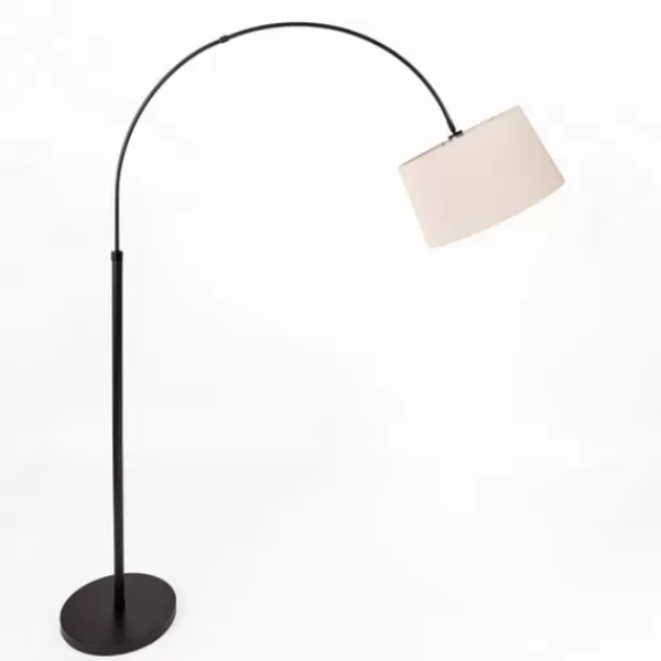 Floor Lamps-Kirkland's Home Modern Black Arch Floor Lamp Ivory