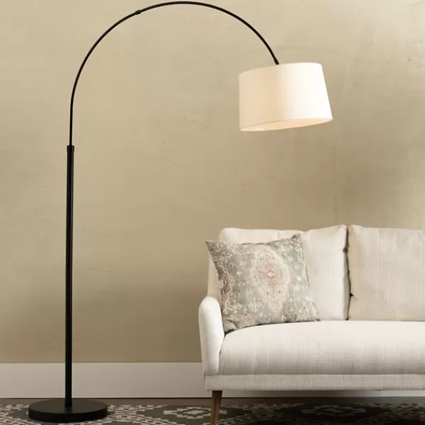 Floor Lamps-Kirkland's Home Modern Black Arch Floor Lamp Ivory